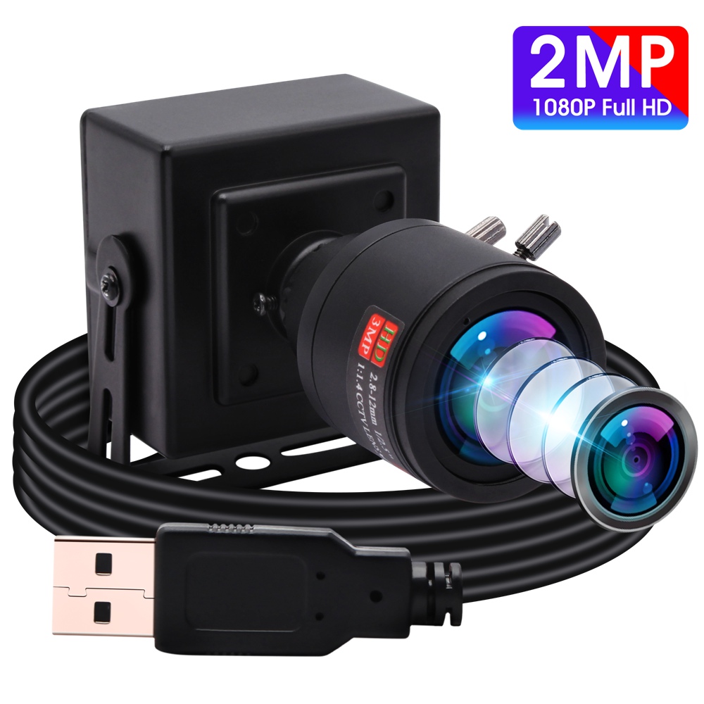 ELP-USBFHD01M-BFV 120fps VGA/720P 60fps/1080P 30fps webcam M12 mount 2.8-12mm varifocal industrial high speed usb camera with mini housing
